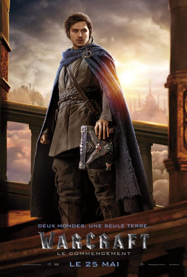 Affiche française de Warcraft : Le Commencement, représentant le personnage de Khadgar.