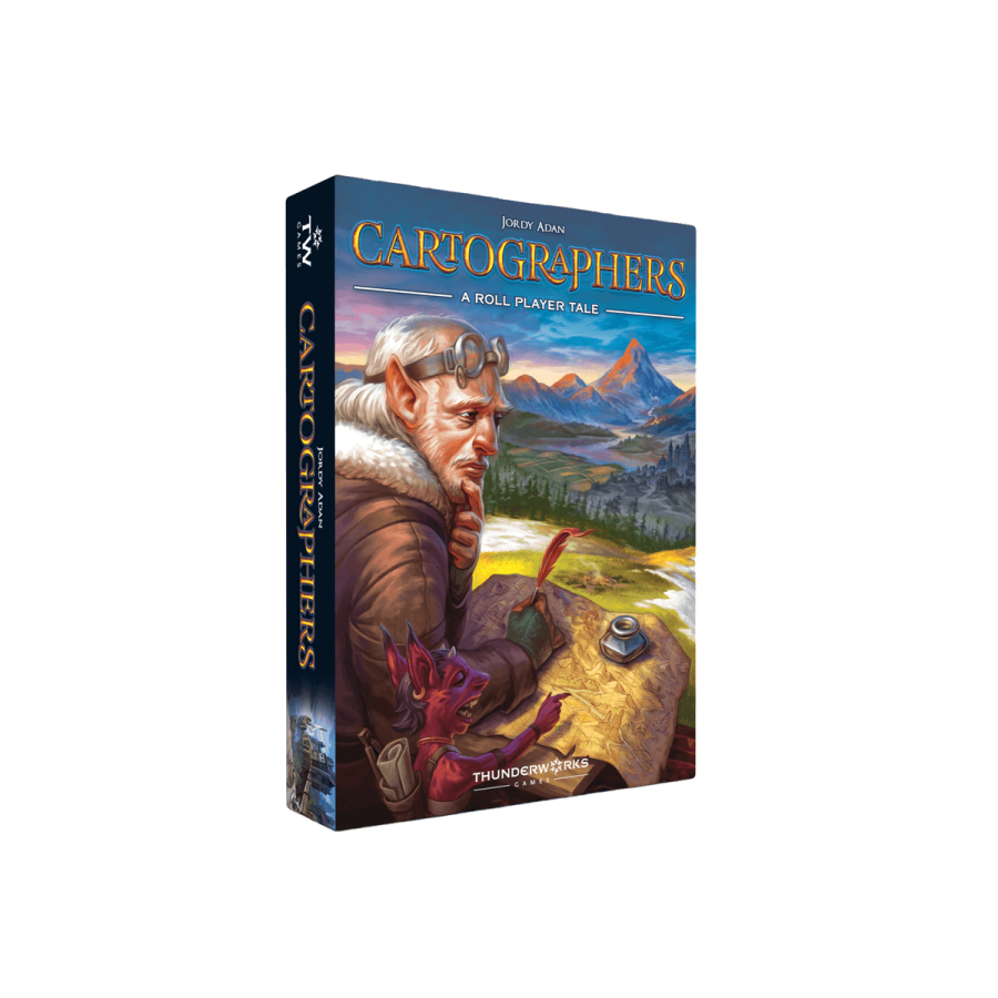 Boîte de Cartographers, avec une cartographe traçant les terres du royaume.